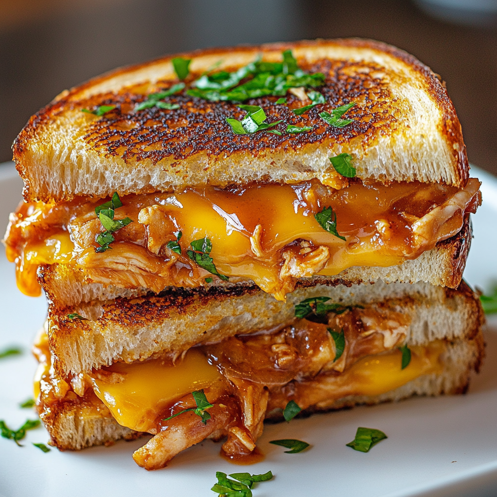 BBQ Chicken Grilled Cheese Sandwich