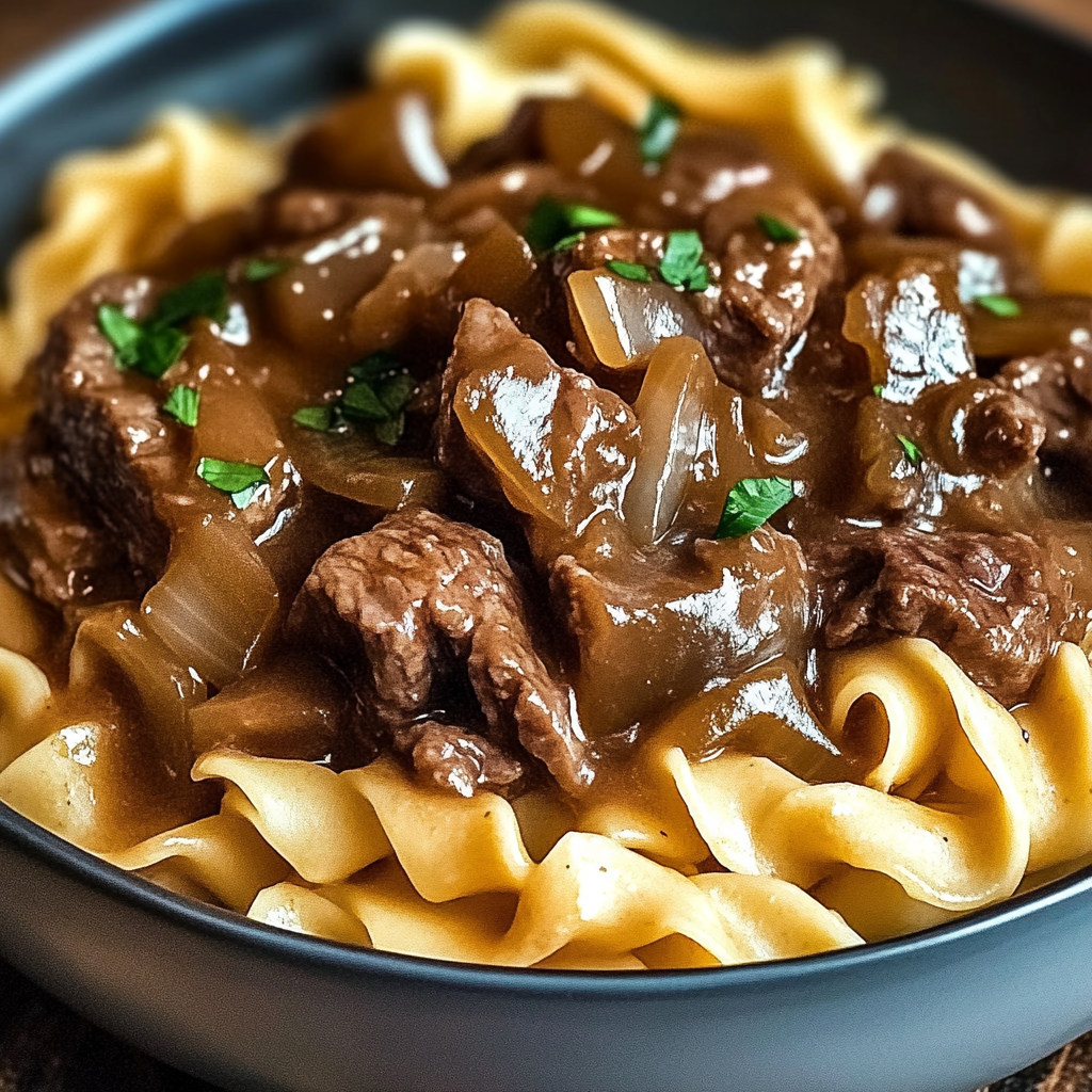 French Onion Beef and Noodles