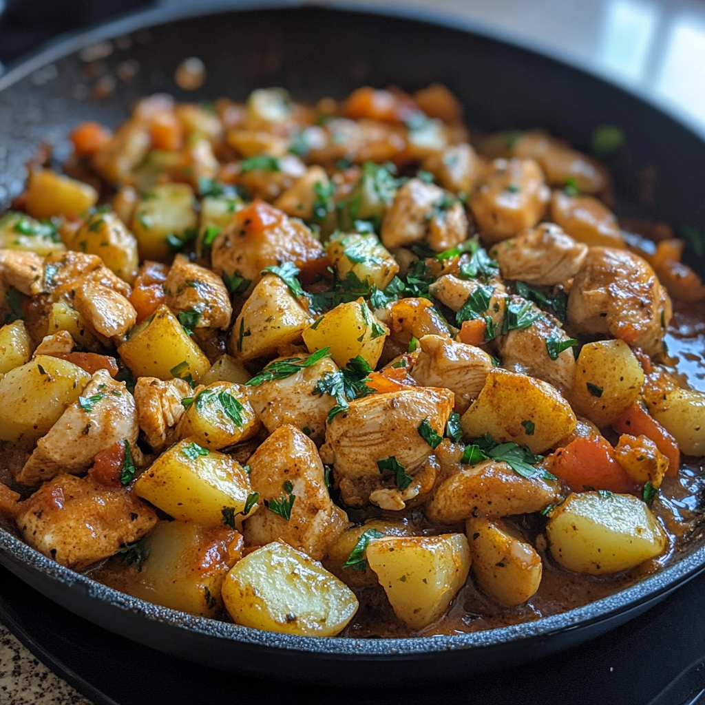 Garlic Butter Chicken and Potatoes Skillet