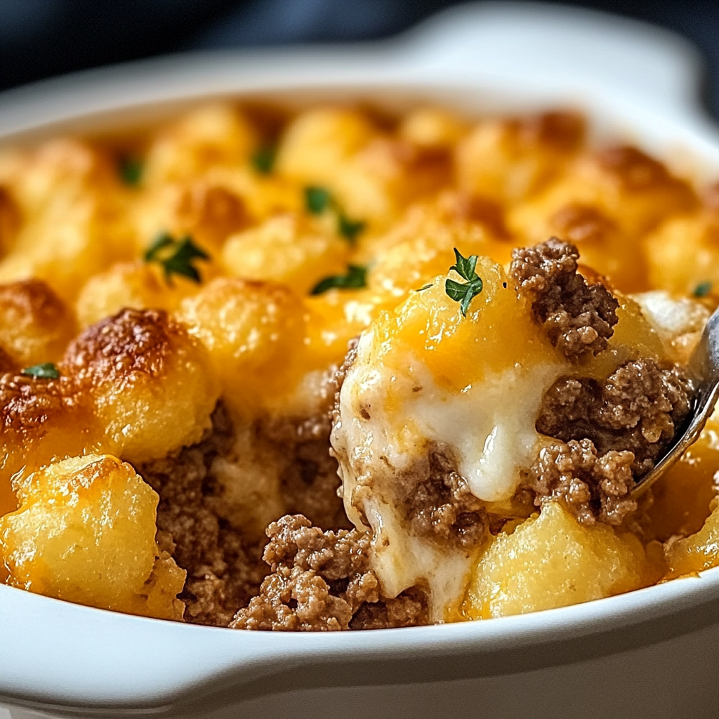 Tater Tot Casserole with Ground Beef