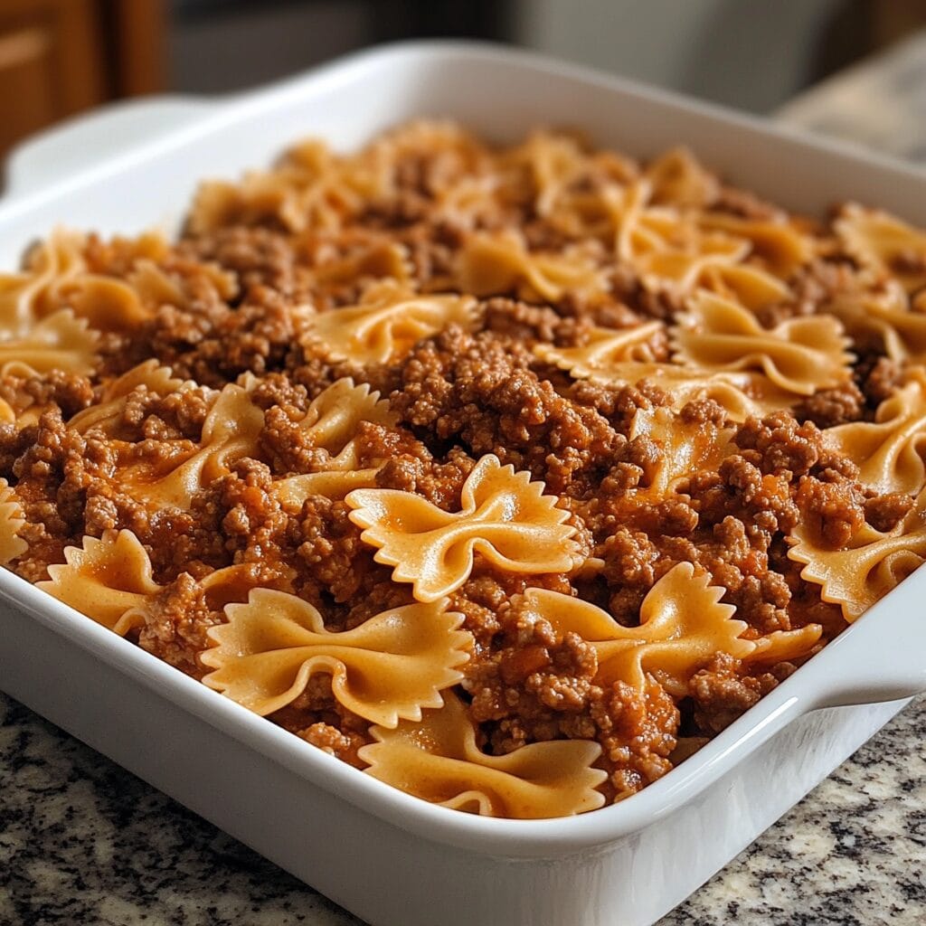 Bowtie Pasta with Ground Beef