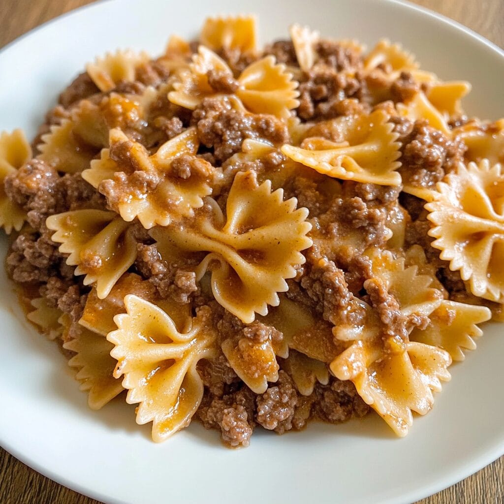 Bowtie Pasta with Ground Beef