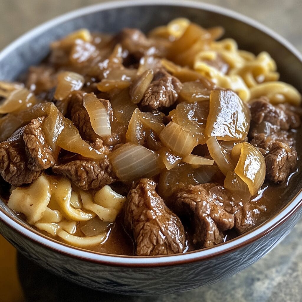 French Onion Beef and Noodles