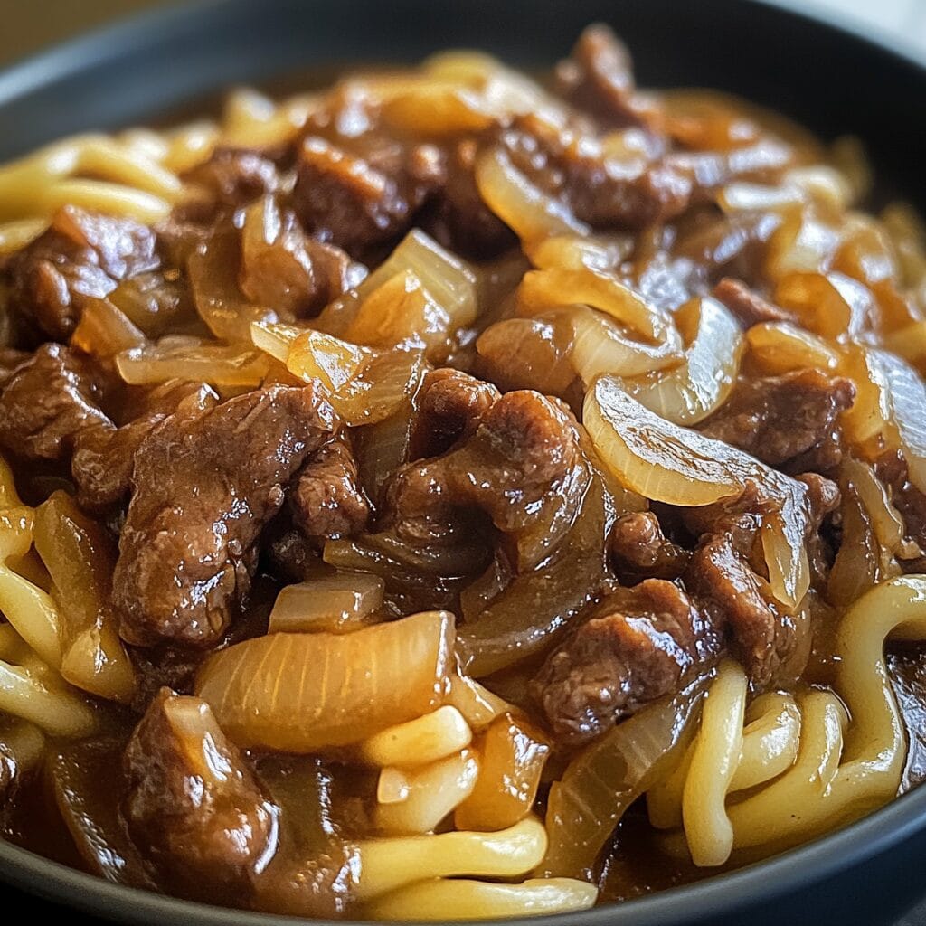 French Onion Beef and Noodles