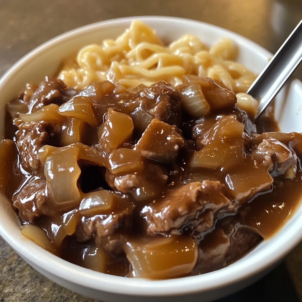 French Onion Beef and Noodles