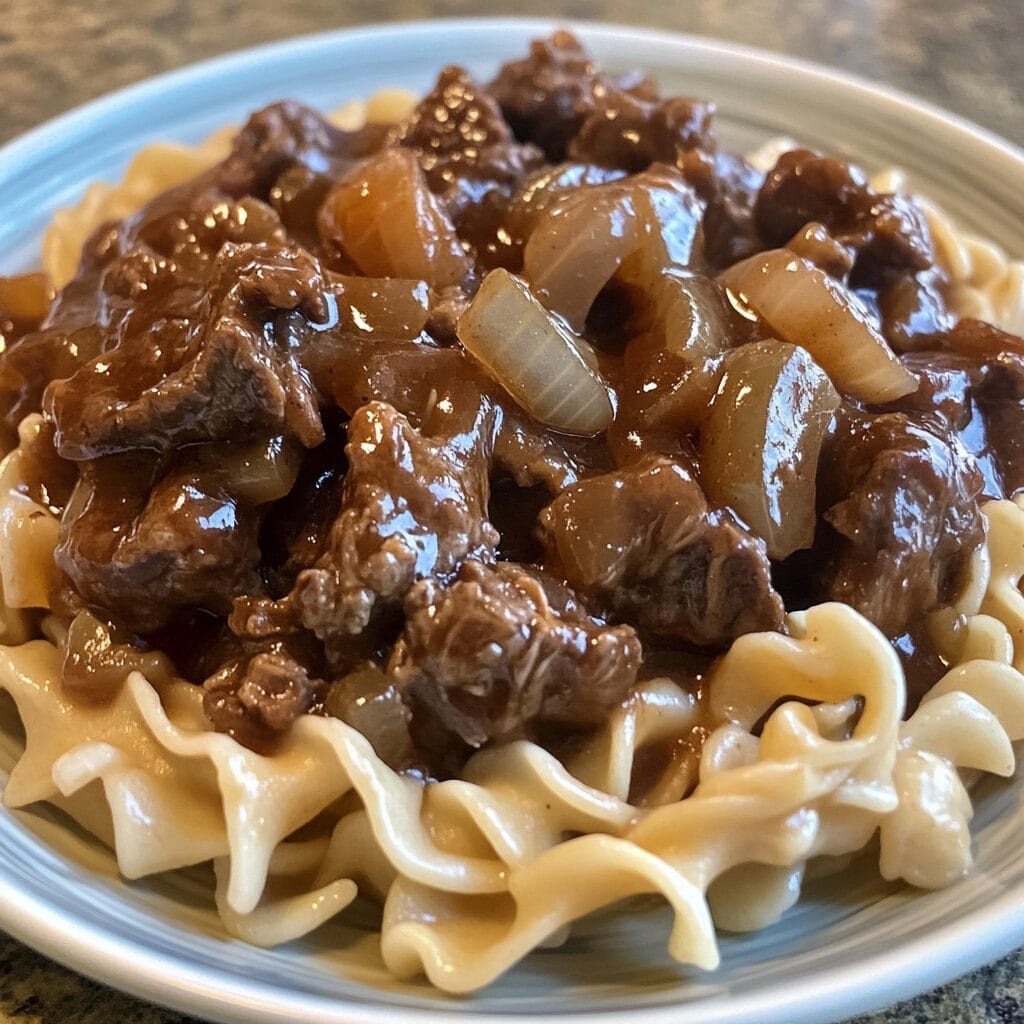 French Onion Beef and Noodles