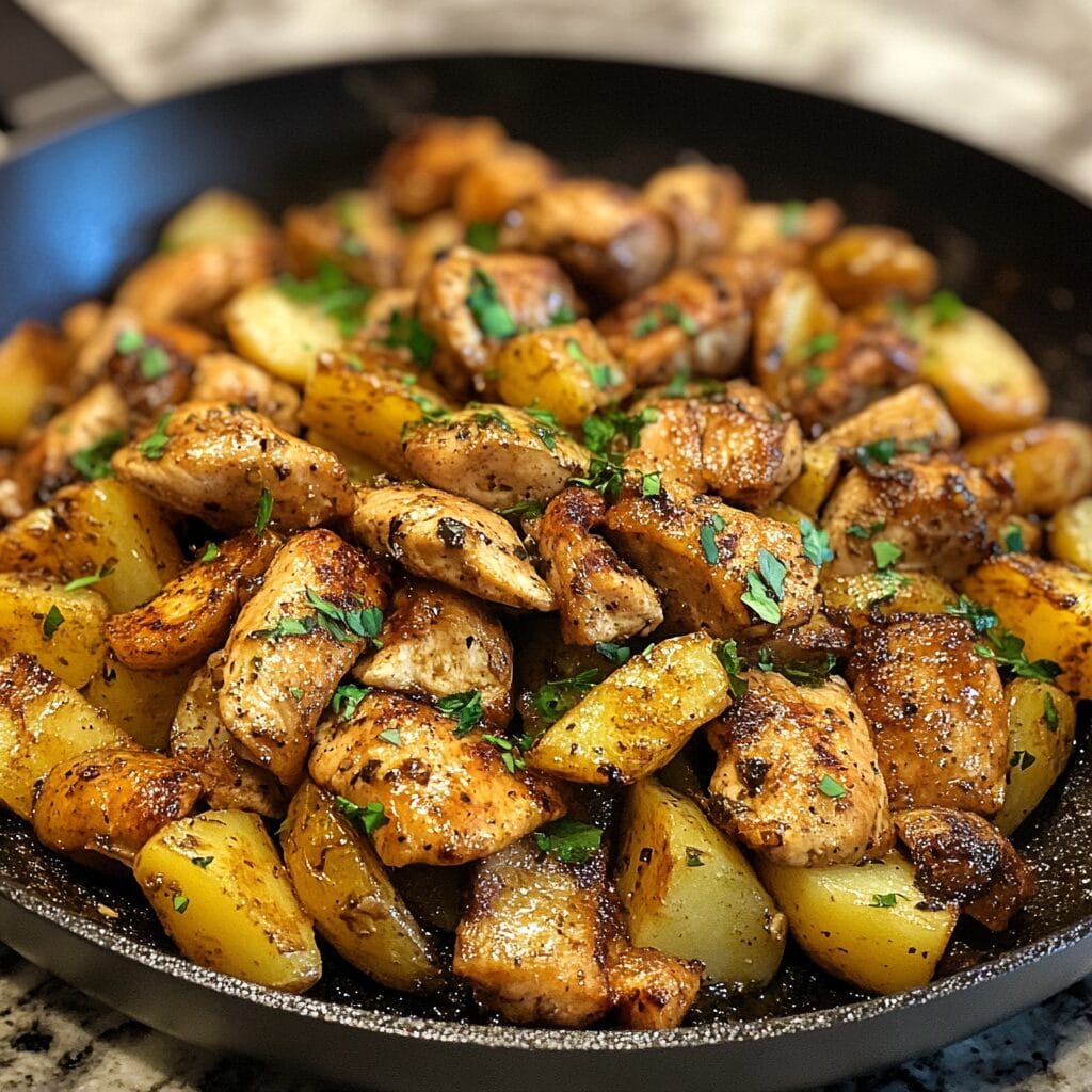 Garlic Butter Chicken and Potatoes Skillet