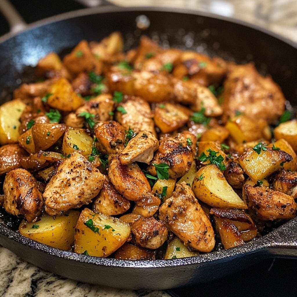 Garlic Butter Chicken and Potatoes Skillet