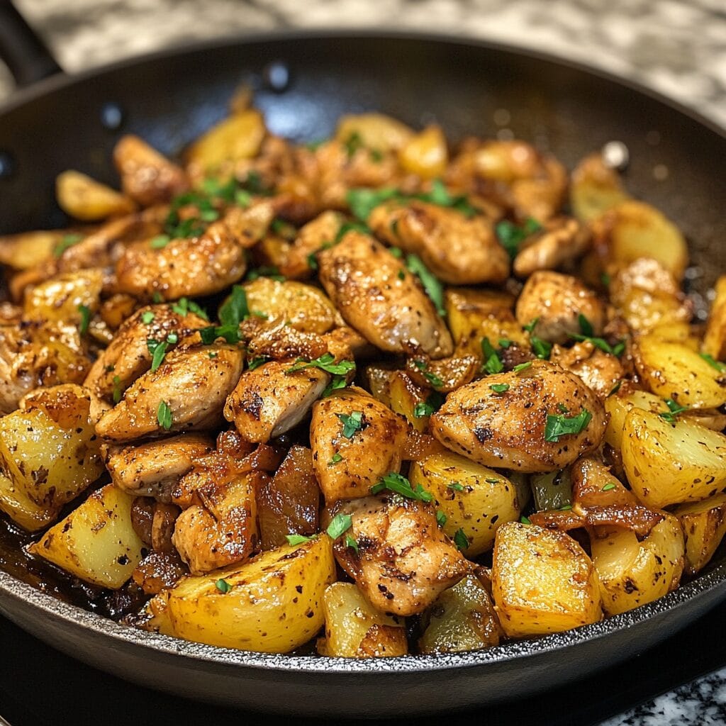 Garlic Butter Chicken and Potatoes Skillet