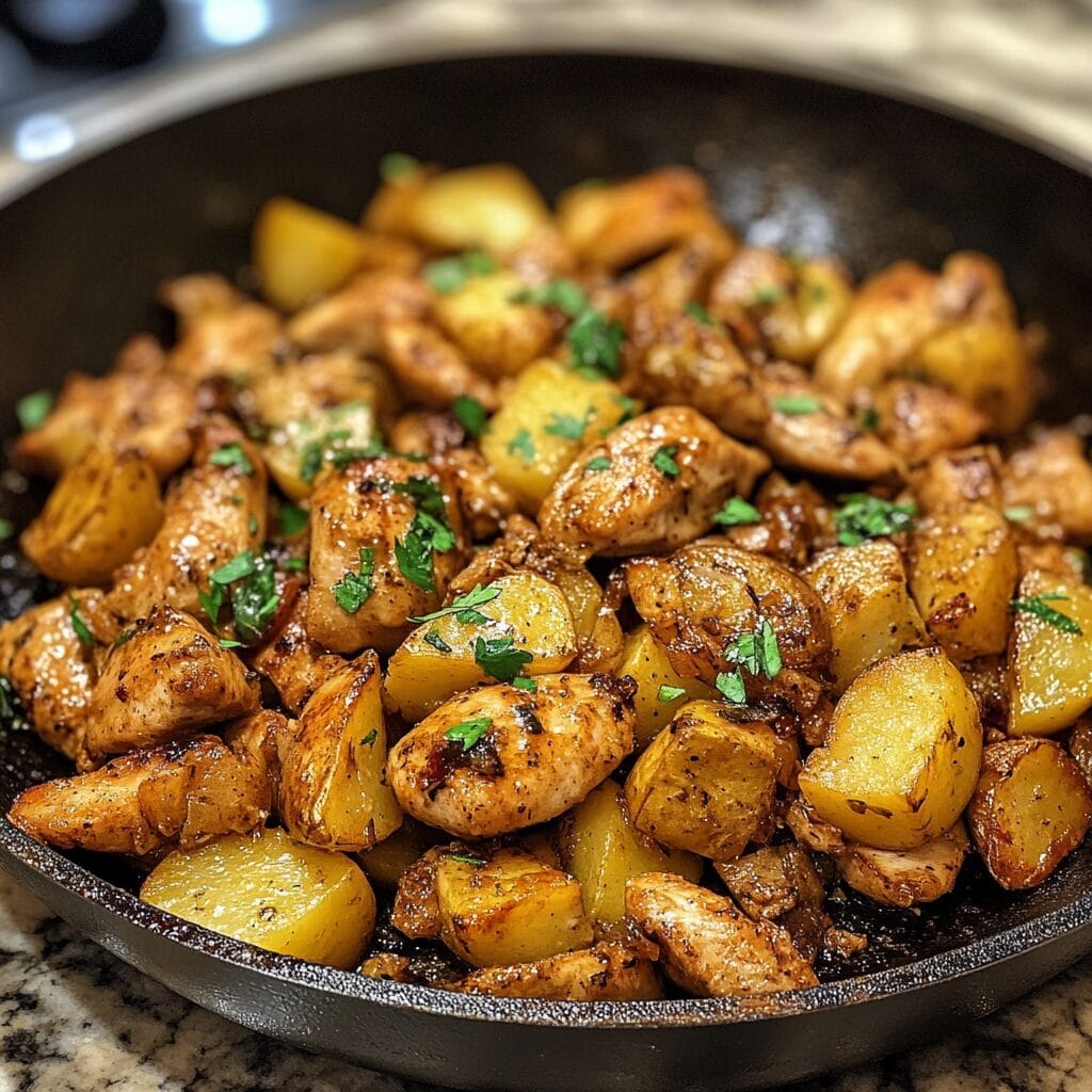 Garlic Butter Chicken and Potatoes Skillet