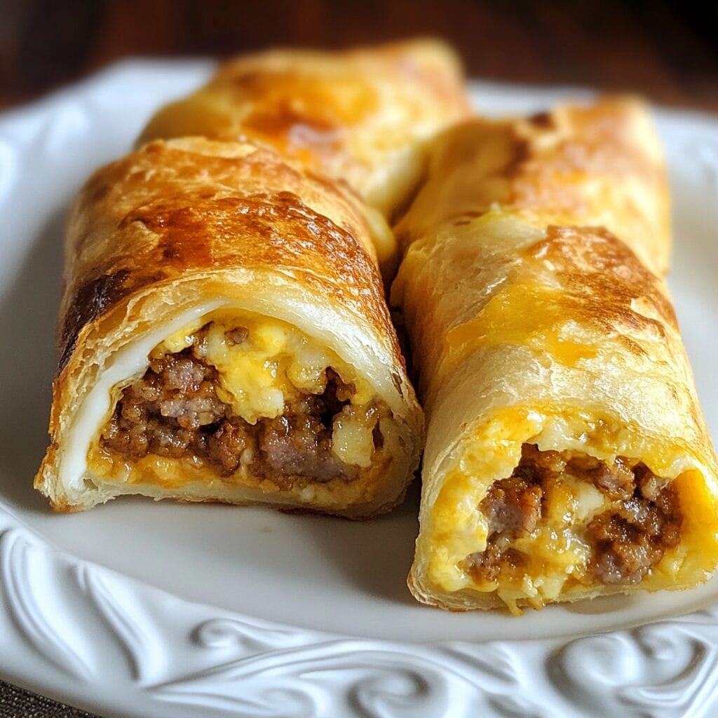 Sausage Egg and Cheese Breakfast Roll-Ups