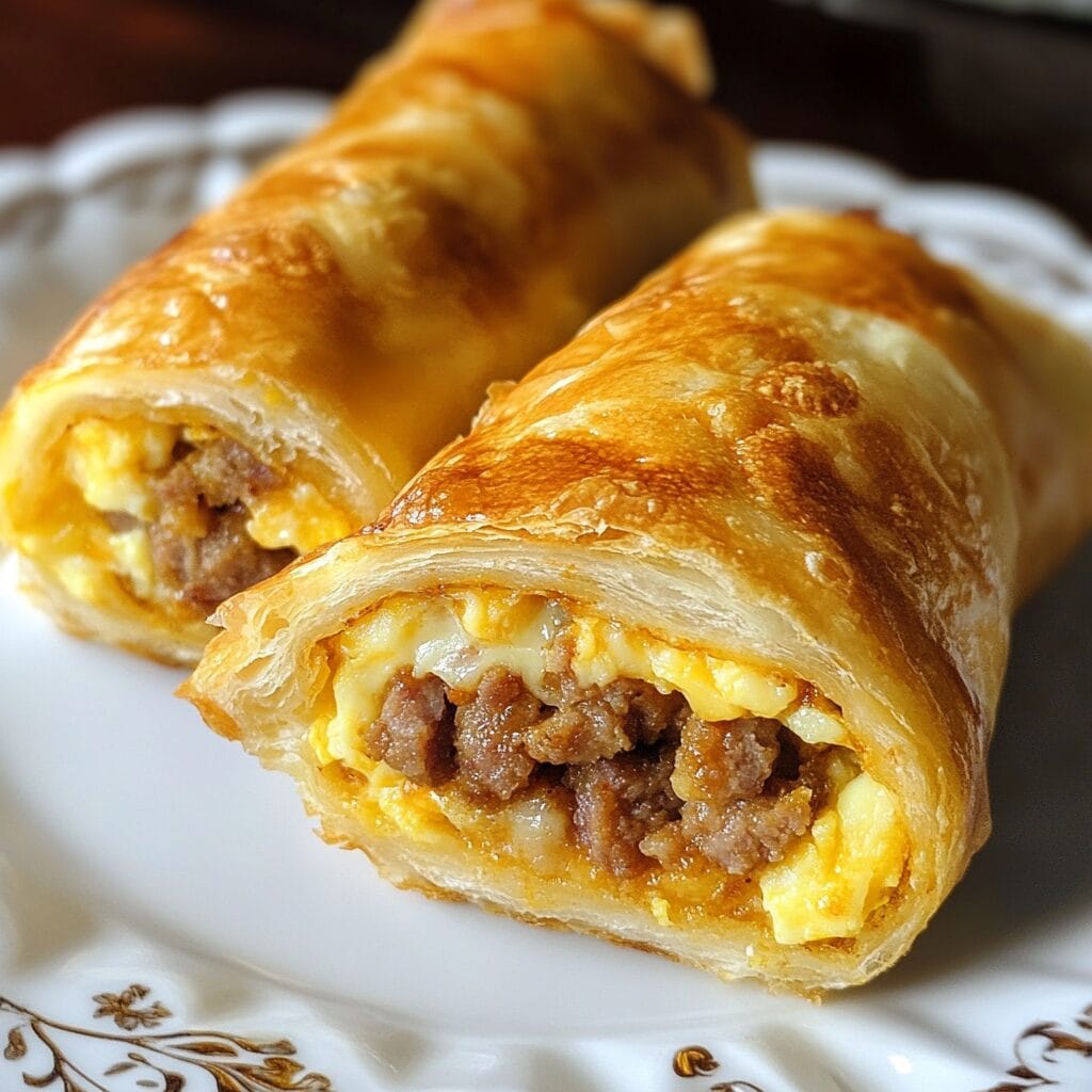 Sausage Egg and Cheese Breakfast Roll-Ups
