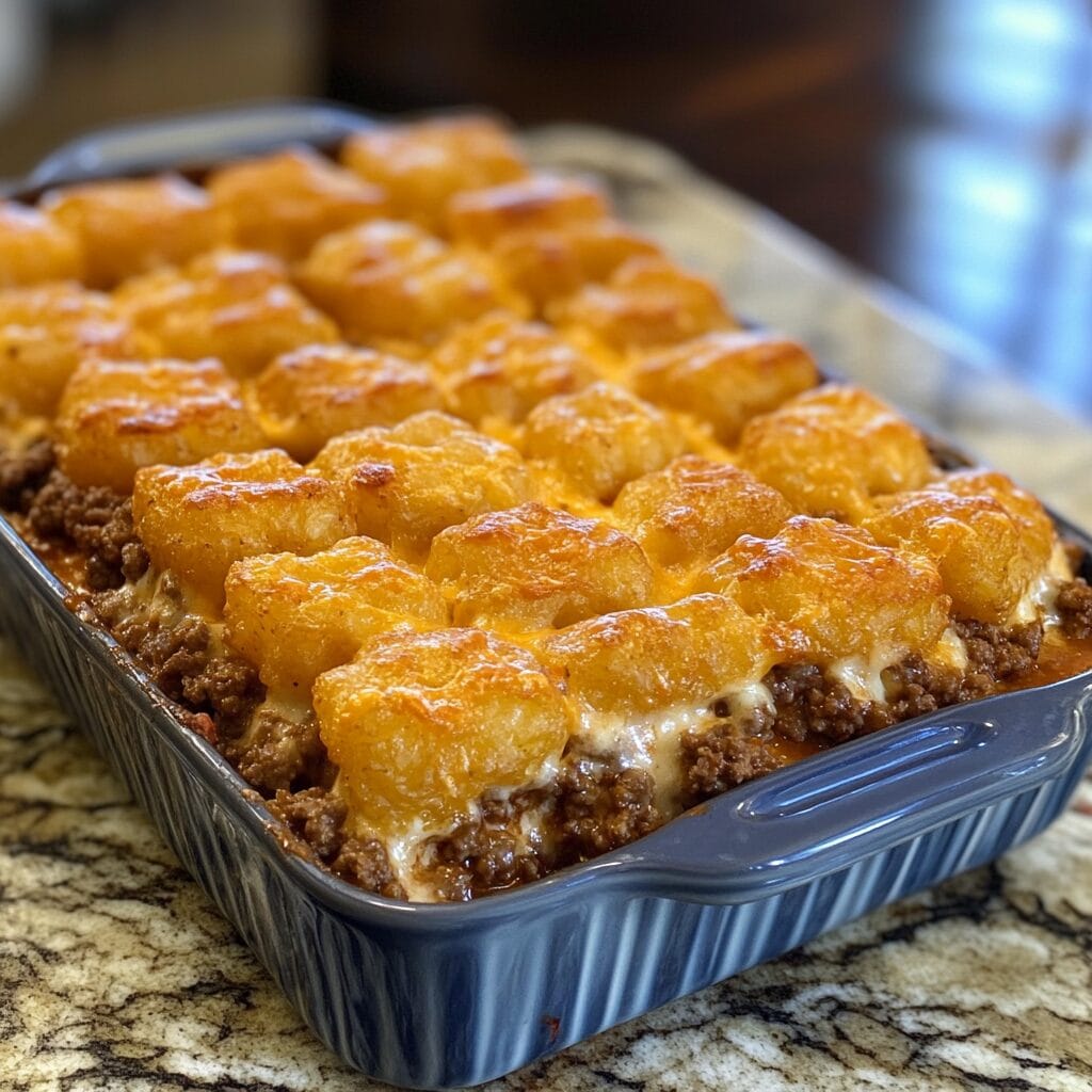 Tater Tot Casserole with Ground Beef 