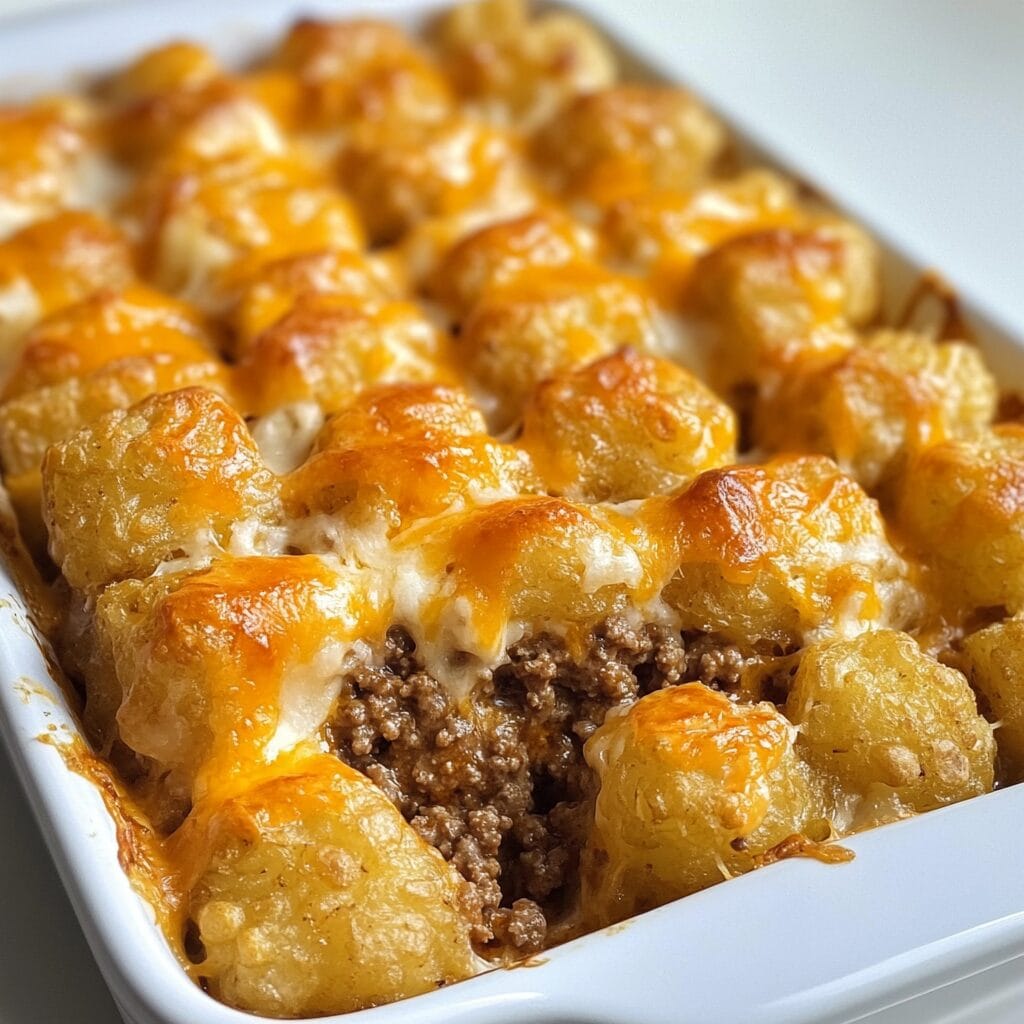 Tater Tot Casserole with Ground Beef 