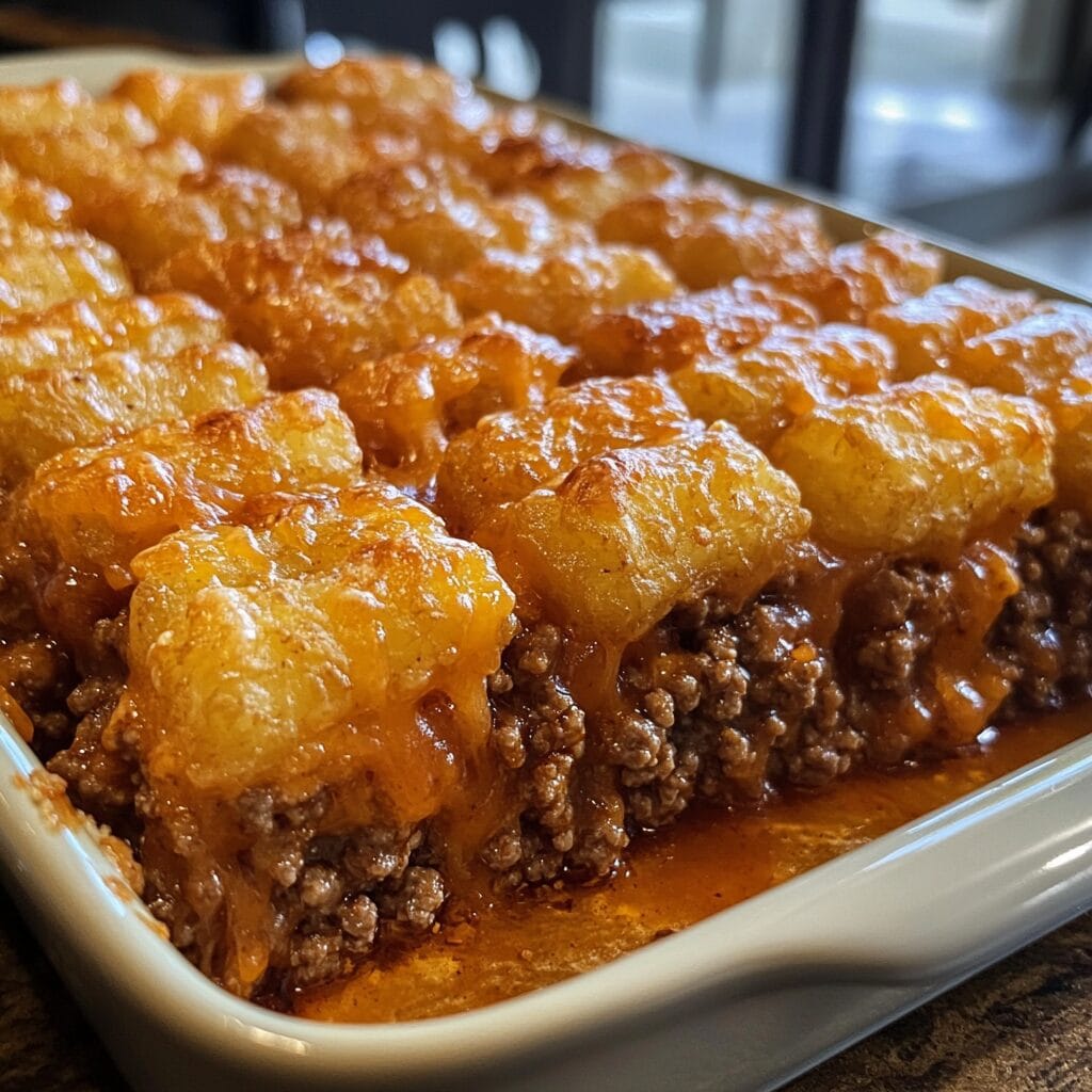 Tater Tot Casserole with Ground Beef