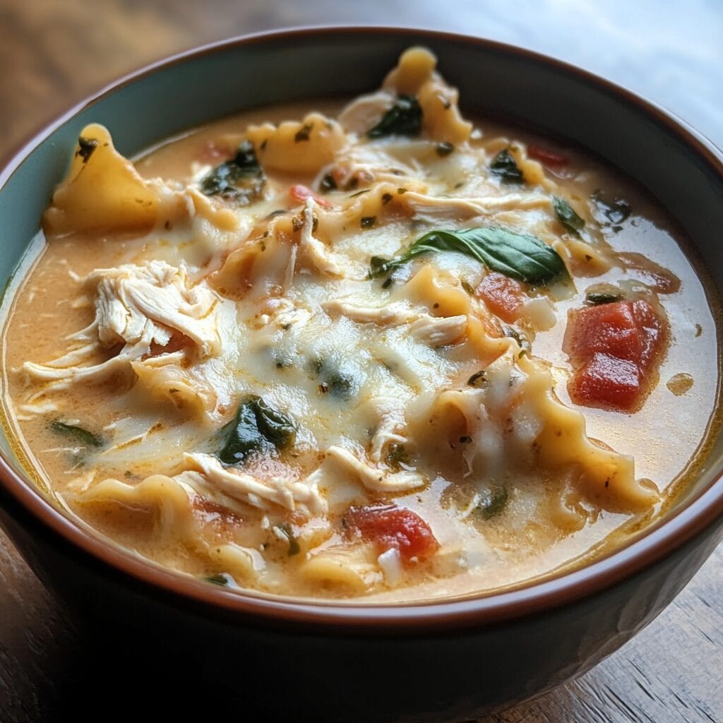 White Chicken Lasagna Soup