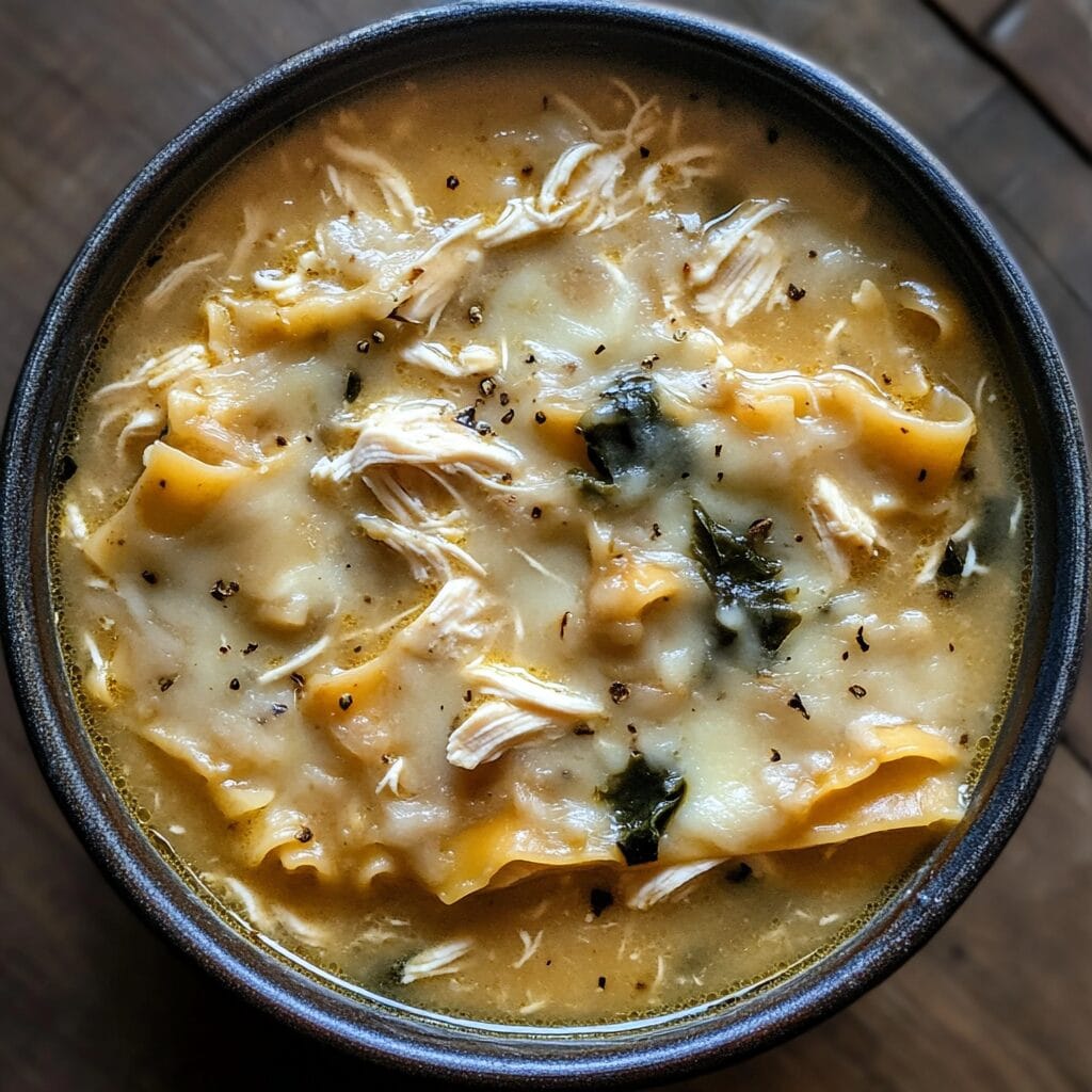 White Chicken Lasagna Soup