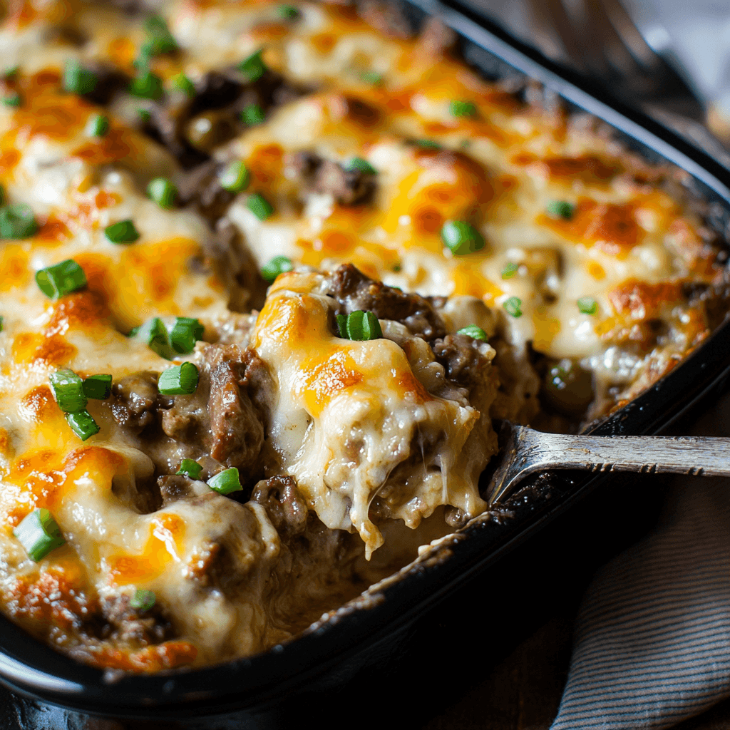 Philly Cheesesteak Casserole