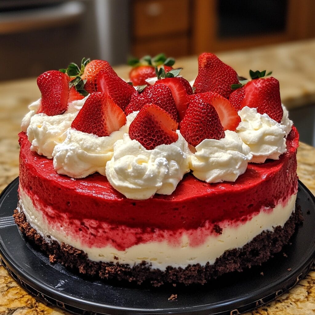 Red Velvet Strawberry Cheesecake