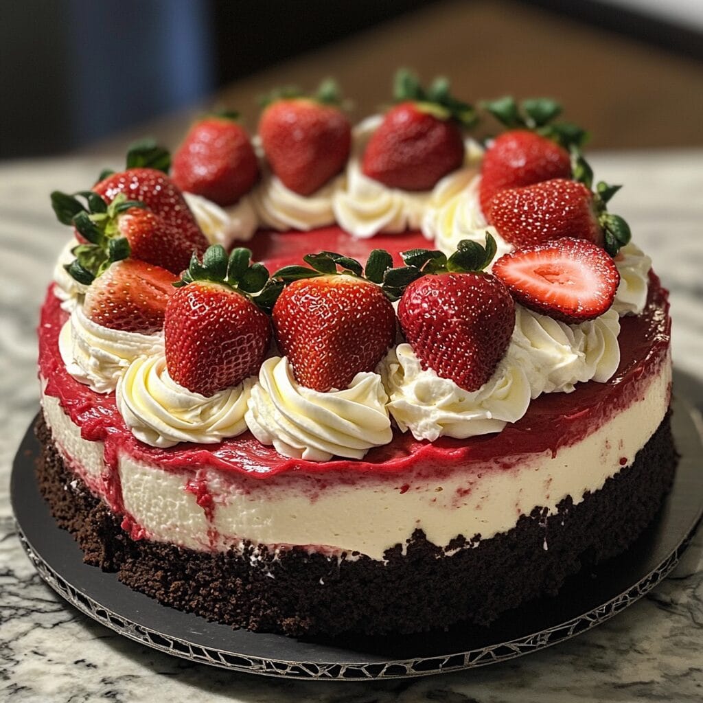 Red Velvet Strawberry Cheesecake