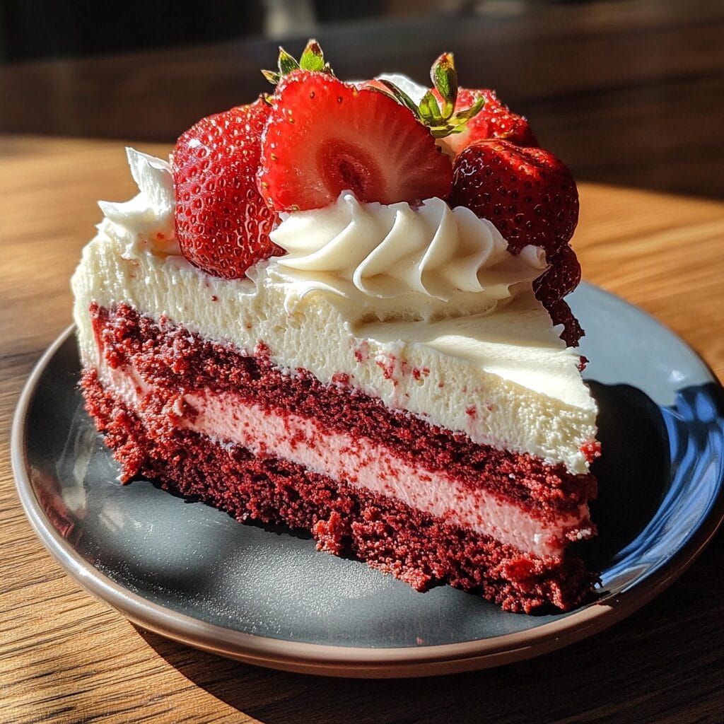 Red Velvet Strawberry Cheesecake
